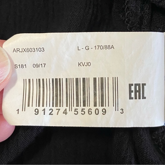 ROXY / Black Gauze Slip Dress Mini Size L Crochet Lace - Picture 7 of 15